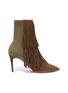 Main View - Click To Enlarge - AQUAZZURA - 'Shake' tiered fringe suede panel colourblock ankle boots