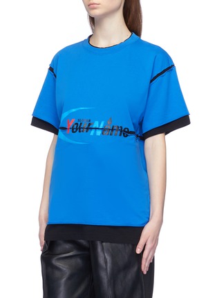 Front View - Click To Enlarge - VETEMENTS - 'Company' slogan print patchwork oversized unisex T-shirt