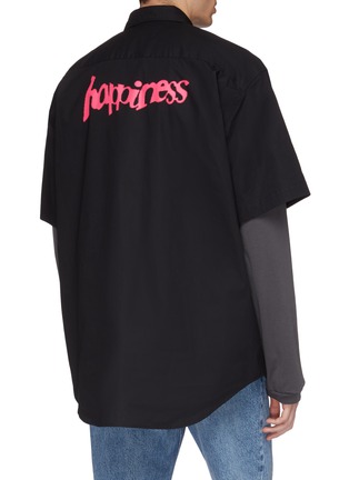  - VETEMENTS - 'Happiness' print layered jersey sleeve panel oversized unisex shirt