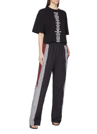 Detail View - Click To Enlarge - VETEMENTS - Mix pattern stripe outseam unisex track pants
