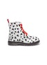 Main View - Click To Enlarge - WINK - 'Cookie' heart print leather kids combat boots