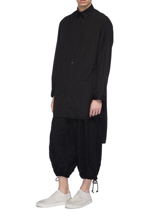 Front View - Click To Enlarge - YOHJI YAMAMOTO - Chest pocket high-low shirt