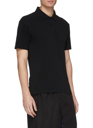 Front View - Click To Enlarge - YOHJI YAMAMOTO - Logo embroidered polo shirt