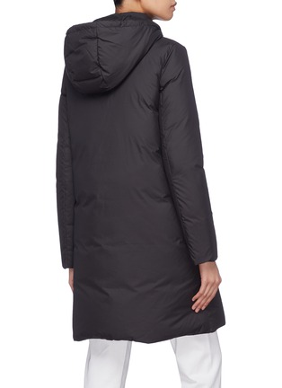 Back View - Click To Enlarge - THEORY - Detachable hood A-line down puffer coat