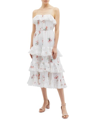 Figure View - Click To Enlarge - ZIMMERMANN - 'Heathers' floating bouquet print tiered ruffle camisole dress