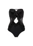 Main View - Click To Enlarge - ZIMMERMANN - 'Juno' mesh panel ruffle cutout one-piece swimsuit
