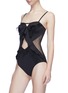 Figure View - Click To Enlarge - ZIMMERMANN - 'Juno' mesh panel ruffle cutout one-piece swimsuit