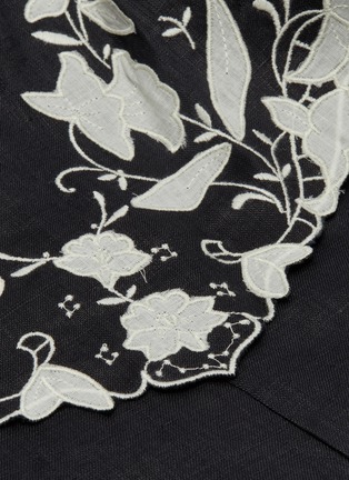  - ZIMMERMANN - 'Juniper' tie shoulder ruffle yoke floral embroidered rompers
