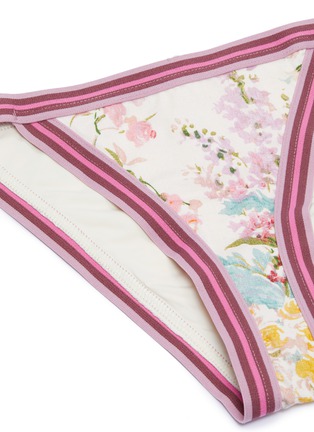  - ZIMMERMANN - 'Heathers' stripe border garden floral print bikini bottoms