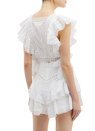 Back View - Click To Enlarge - ZIMMERMANN - 'Heathers' ruffle lace side tie top