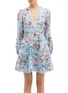 Main View - Click To Enlarge - ZIMMERMANN - 'Bowie' floral print scalloped trim linen dress