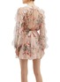 Back View - Click To Enlarge - ZIMMERMANN - 'Bowie Frill' belted ruffle floral print silk rompers