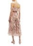 Back View - Click To Enlarge - ZIMMERMANN - 'Bowie Waterfall' ruffle floral print silk strapless dress