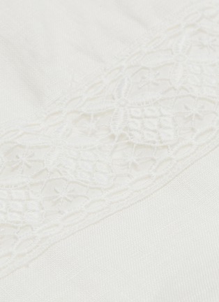 Detail View - Click To Enlarge - ZIMMERMANN - 'Wayfarer' lace trim linen strapless peplum dress