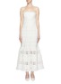 Main View - Click To Enlarge - ZIMMERMANN - 'Wayfarer' lace trim linen strapless peplum dress