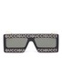 Main View - Click To Enlarge - GUCCI - Glass crystal logo acetate frame front square sunglasses