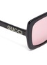 Detail View - Click To Enlarge - GUCCI - Glass crystal logo acetate square sunglasses