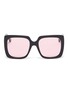 Main View - Click To Enlarge - GUCCI - Glass crystal logo acetate square sunglasses