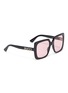 Figure View - Click To Enlarge - GUCCI - Glass crystal logo acetate square sunglasses