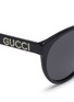 Detail View - Click To Enlarge - GUCCI - Glass crystal logo acetate round sunglasses