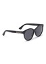 Figure View - Click To Enlarge - GUCCI - Glass crystal logo acetate round sunglasses