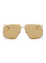 Main View - Click To Enlarge - GUCCI - Contrast metal square sunglasses