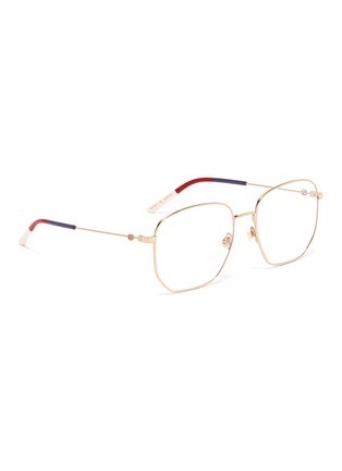 Figure View - Click To Enlarge - GUCCI - Metal angular optical glasses