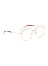Figure View - Click To Enlarge - GUCCI - Metal angular optical glasses