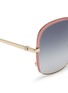 Detail View - Click To Enlarge - GUCCI - Contrast corner metal oversized square sunglasses