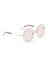 Figure View - Click To Enlarge - GUCCI - Metal round sunglasses