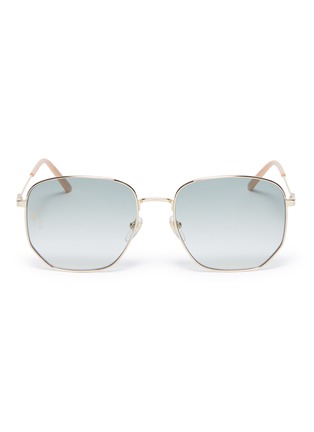 Main View - Click To Enlarge Main View - Click To Enlarge - GUCCI - Metal oversized angular frame sunglasses