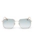 Main View - Click To Enlarge - GUCCI - Metal oversized angular frame sunglasses
