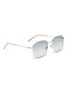Figure View - Click To Enlarge - GUCCI - Metal oversized angular frame sunglasses