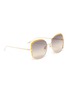 Figure View - Click To Enlarge - GUCCI - Contrast corner metal oversized square sunglasses