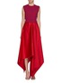 Main View - Click To Enlarge - SOLACE LONDON - 'Harlech' belted cutout back asymmetric dress