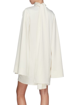 Back View - Click To Enlarge - SOLACE LONDON - 'Kinley' tie neck drape sleeve mini dress
