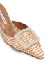 Detail View - Click To Enlarge - MANOLO BLAHNIK - 'Maysale 50' square brooch snakeskin leather mules