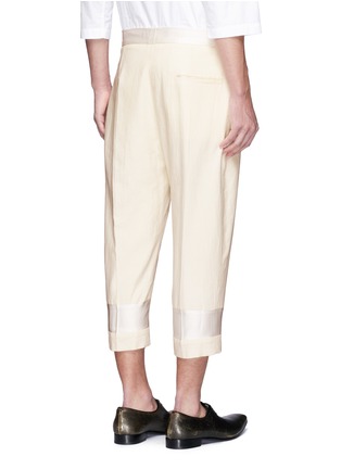 Back View - Click To Enlarge - HAIDER ACKERMANN - Satin trim cotton cropped pants