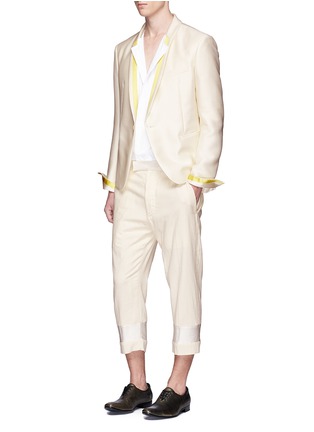 Figure View - Click To Enlarge - HAIDER ACKERMANN - Satin trim cotton cropped pants