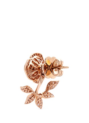 Detail View - Click To Enlarge - ANYALLERIE - 'Mini Rose' diamond 18k rose gold jacket earrings