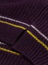  - COMME MOI - Stripe border wool-cashmere rib knit turtleneck sweater