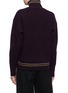 Back View - Click To Enlarge - COMME MOI - Stripe border wool-cashmere rib knit turtleneck sweater