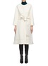 Main View - Click To Enlarge - COMME MOI - Contrast topstitching belted wool coat