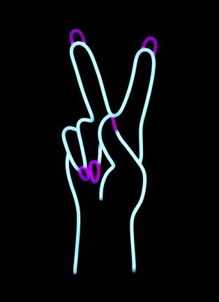Detail View - Click To Enlarge - ELECTRIC CONFETTI - Pretty Peace Hands neon sign