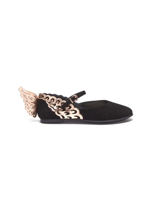 Main View - Click To Enlarge - SOPHIA WEBSTER - 'Evangeline Mini' angel wing appliqué toddler Mary Jane flats