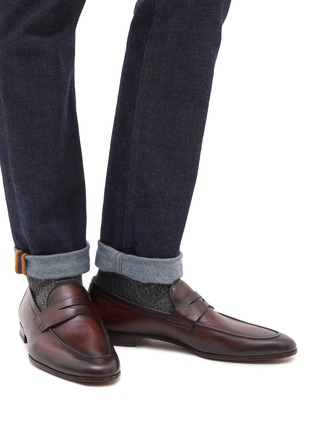 Figure View - Click To Enlarge - MAGNANNI - Leather penny loafers