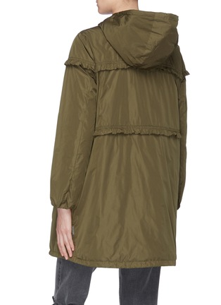 Back View - Click To Enlarge - MONCLER - 'Luxembourg' ruffle trim hooded down coat