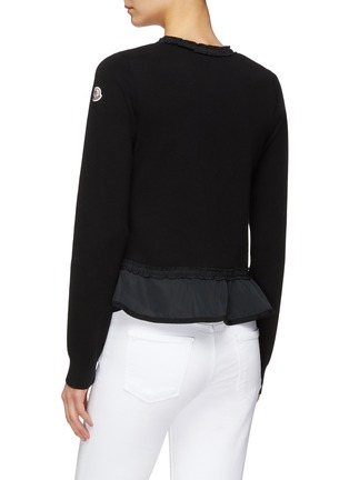 Back View - Click To Enlarge - MONCLER - Down puffer front panel peplum cardigan