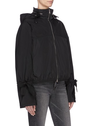 Detail View - Click To Enlarge - MONCLER - Knot cuff retractable hood windbreaker jacket