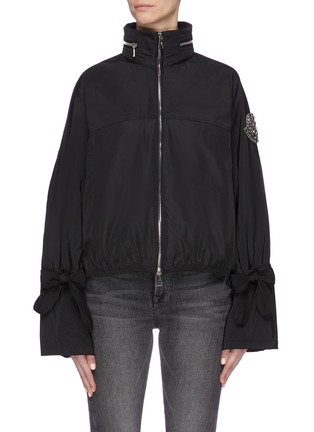 Main View - Click To Enlarge - MONCLER - Knot cuff retractable hood windbreaker jacket